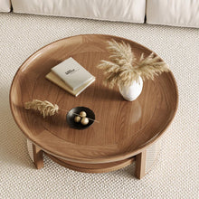 Load image into Gallery viewer, Adorn Home Solid Wood Orwell Round Coffee table wtih Rattan/Cane Mesh
