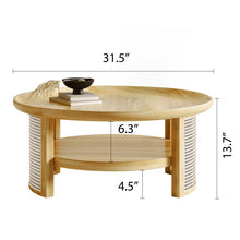 Load image into Gallery viewer, Adorn Home Solid Wood Orwell Round Coffee table wtih Rattan/Cane Mesh
