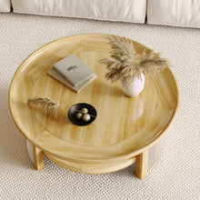 Load image into Gallery viewer, Adorn Home Solid Wood Orwell Round Coffee table wtih Rattan/Cane Mesh
