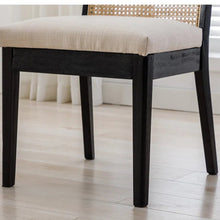 Load image into Gallery viewer, Adorn Homez Lotus Teakwood Dinning Chair with Rattan/cane Mesh
