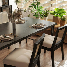 Load image into Gallery viewer, Adorn Homez Lotus Teakwood Dinning Chair with Rattan/cane Mesh
