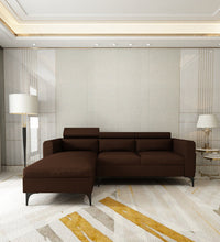 Load image into Gallery viewer, Adorn Homez - Gemini 4 Seater Sectional Sofa In Premium Molfino Fabric with Adjustable Headrest.
