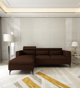 Adorn Homez - Gemini 4 Seater Sectional Sofa In Premium Molfino Fabric with Adjustable Headrest.