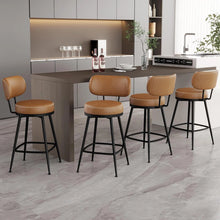 Load image into Gallery viewer, Adorn Homez Elza Metal Bar Stool In Leatherette
