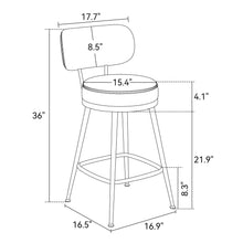 Load image into Gallery viewer, Adorn Homez Elza Metal Bar Stool In Leatherette
