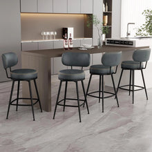 Load image into Gallery viewer, Adorn Homez Elza Metal Bar Stool In Leatherette
