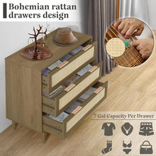 Load image into Gallery viewer, Adorn Home Carrock Chest of Drawer with Rattan/Cane mesh
