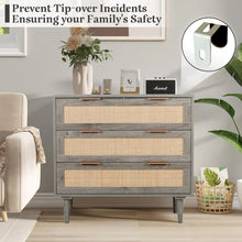 Load image into Gallery viewer, Adorn Home Carrock Chest of Drawer with Rattan/Cane mesh
