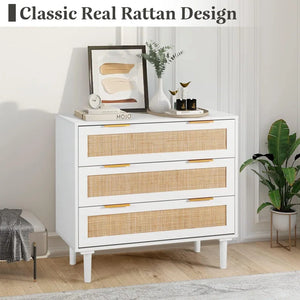 Adorn Home Carrock Chest of Drawer with Rattan/Cane mesh