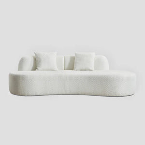 Adorn Homez Polon 3 Seater Curve Sofa in Premium Boucle Fabric