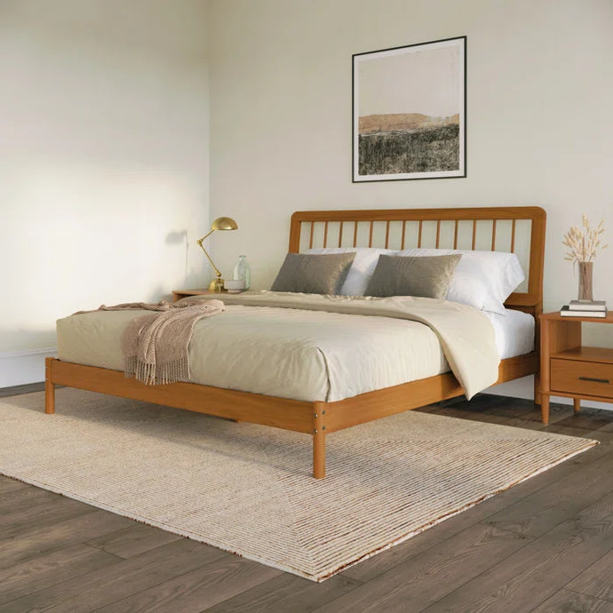 Adorn Homez Torrie Queen Size Wooden Bed in Solid Wood Without Storage