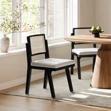 Load image into Gallery viewer, Adorn Homez Bronte Teak wood Dinning Chair with Ratan/Cane Mesh
