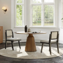 Load image into Gallery viewer, Adorn Homez Bronte Teak wood Dinning Chair with Ratan/Cane Mesh
