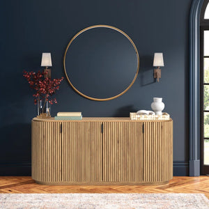 Adorn Homez Huxley 4 Doors Console Cabinet in Solid Wood