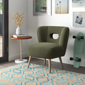 Adorn Homez Florence Accent chair in Pure Boucle Fabric
