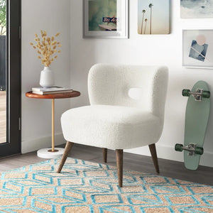 Adorn Homez Florence Accent chair in Pure Boucle Fabric