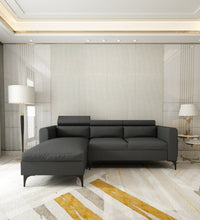 Load image into Gallery viewer, Adorn Homez - Gemini 4 Seater Sectional Sofa In Premium Molfino Fabric with Adjustable Headrest.
