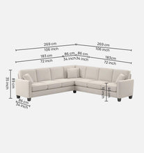 Load image into Gallery viewer, Adorn Homez Riley L shape Corner Sofa 7 Seater in Velvet Fabric
