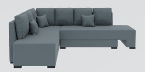 Adorn Homez Imperial L Shape Sofa Cum Bed LHS - Velvet  - With Cushions