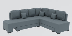 Adorn Homez Imperial L Shape Sofa Cum Bed RHS - Velvet  - With Cushions