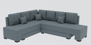 Adorn Homez Imperial L Shape Sofa Cum Bed LHS - Velvet  - With Cushions