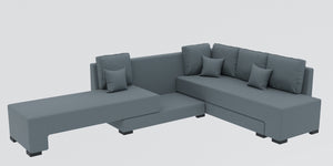 Adorn Homez Imperial L Shape Sofa Cum Bed RHS - Velvet  - With Cushions