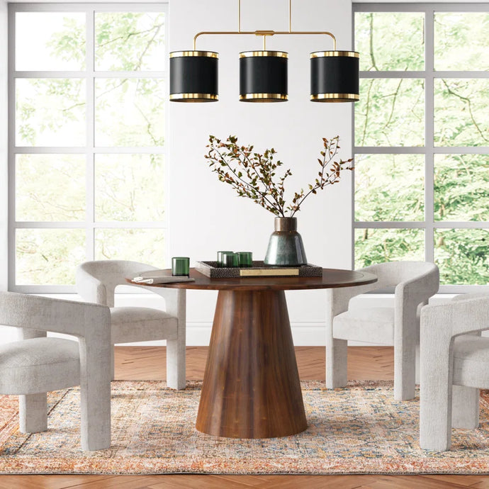 Adorn Home Corny 4 Seater Round Solid Teakwood Dinning Set