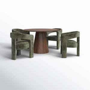 Adorn Home Corny 4 Seater Round Solid Teakwood Dinning Set