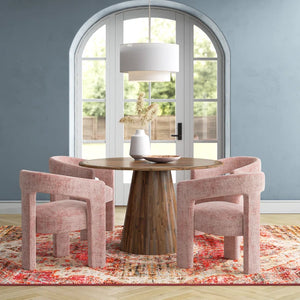 Adorn Home Corny 4 Seater Round Solid Teakwood Dinning Set