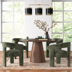 Adorn Home Corny 4 Seater Round Solid Teakwood Dinning Set