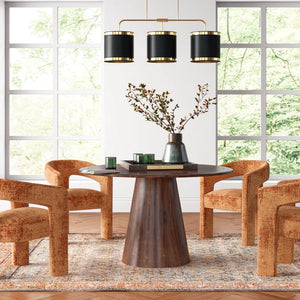 Adorn Home Corny 4 Seater Round Solid Teakwood Dinning Set