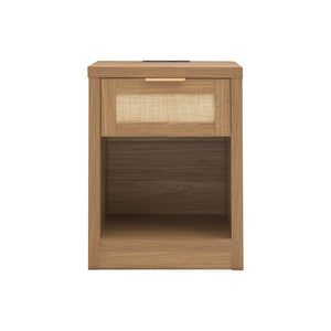 Adorn Homez Lazio Bed Side Table with Rattan/Cane