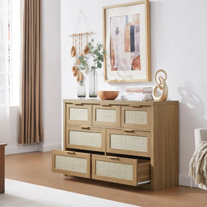 Adorn Home Ana Chest of Drawer with Rattan/Cane Mesh