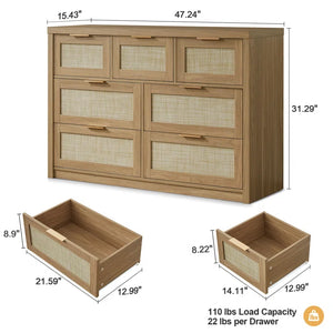 Adorn Home Ana Chest of Drawer with Rattan/Cane Mesh