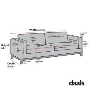 Adorn Homez Apollo 3 Seater Sofa in Premium Velvet Fabric