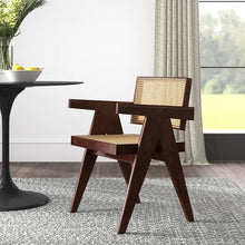 Load image into Gallery viewer, Adorn Homez Dazzle Teakwood Dinning Chair with Ratan/Cane Mesh
