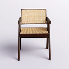 Load image into Gallery viewer, Adorn Homez Dazzle Teakwood Dinning Chair with Ratan/Cane Mesh
