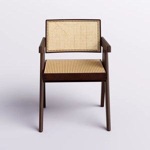 Adorn Homez Dazzle Teakwood Dinning Chair with Ratan/Cane Mesh
