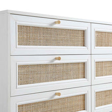 Load image into Gallery viewer, Adorn Homez Boho Rattan Mesh Chest of 6 Drawers
