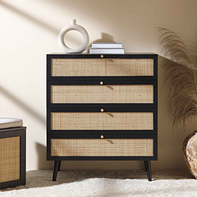 Adorn Homez Avalon  Rattan Mesh Chest of  Drawers,