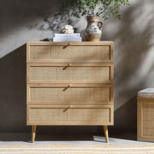 Load image into Gallery viewer, Adorn Homez Avalon  Rattan Mesh Chest of  Drawers,
