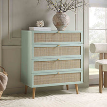 Load image into Gallery viewer, Adorn Homez Avalon  Rattan Mesh Chest of  Drawers,
