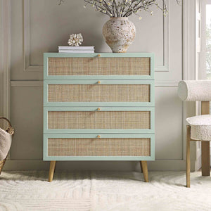 Adorn Homez Avalon  Rattan Mesh Chest of  Drawers,