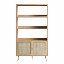 Load image into Gallery viewer, Adorn Home Canny Woven Rattan Mesh Bookcase
