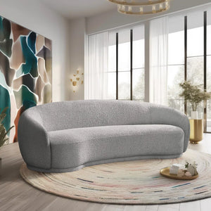 Adorn Homez Bianca 3 seater Curve Sofa in Premium Boucle Fabric