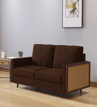 Load image into Gallery viewer, Adorn Homez Nork Rattan/Cane Wooden Sofa in Fabric
