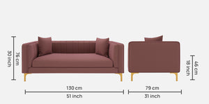 Adorn Homez Jack 2 Seater Sofa in Premium Velvet Fabric
