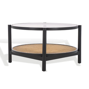 Adorn Home Solid Wood Diego Coffee Table with Rattan/Cane Mesh