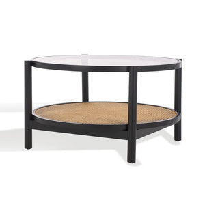 Adorn Home Solid Wood Diego Coffee Table with Rattan/Cane Mesh