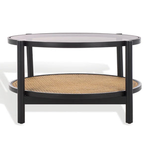 Adorn Home Solid Wood Diego Coffee Table with Rattan/Cane Mesh